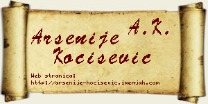 Arsenije Kočišević vizit kartica